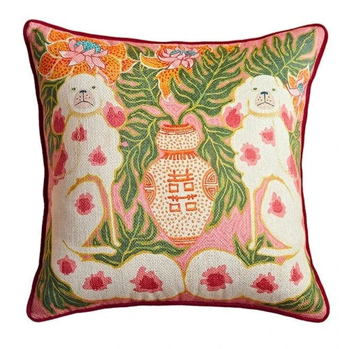 Eclectic Antique Swan & Animal Scenes Throw Pillow Covers - The Finishing Touch Decor