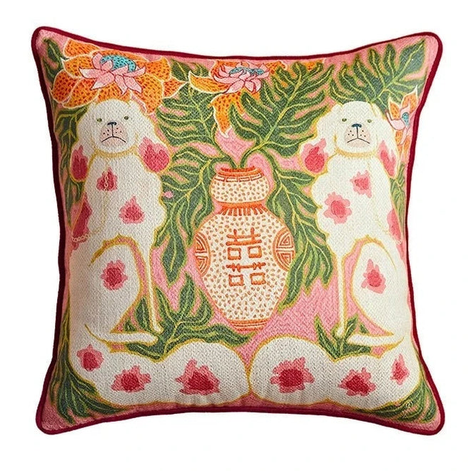 Eclectic Antique Swan & Animal Scenes Throw Pillow Covers - The Finishing Touch Decor
