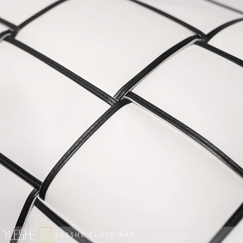 Retro Modern White Leather Throw Pillow Covers - The Finishing Touch Decor