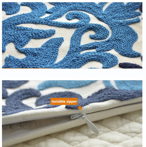 Ethnic Canvas Cotton Embroidered Throw Pillow Cover - The Finishing Touch Decor