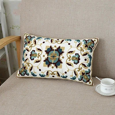 Ethnic Canvas Cotton Embroidered Throw Pillow Cover - The Finishing Touch Decor