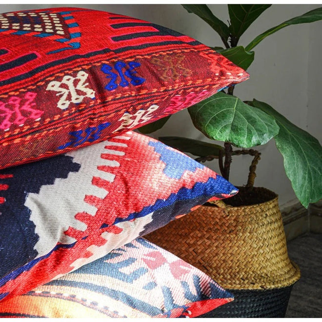 Colorful Pattern Lumbar Bohemian Throw Pillow Covers - The Finishing Touch Decor