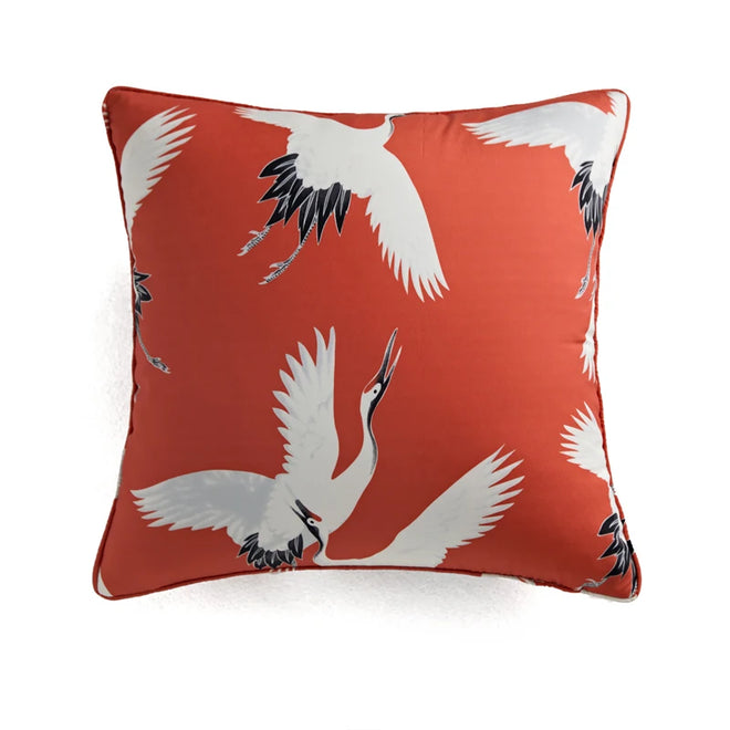 Duck & Lotus Flower Garden Print Throw Pillow Covers - The Finishing Touch Decor