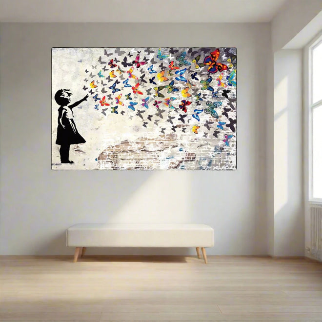 Banksy Street Graffiti Painting Print Canvas Wall Art - The Finishing Touch Decor