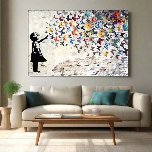 Banksy Street Graffiti Painting Print Canvas Wall Art - The Finishing Touch Decor