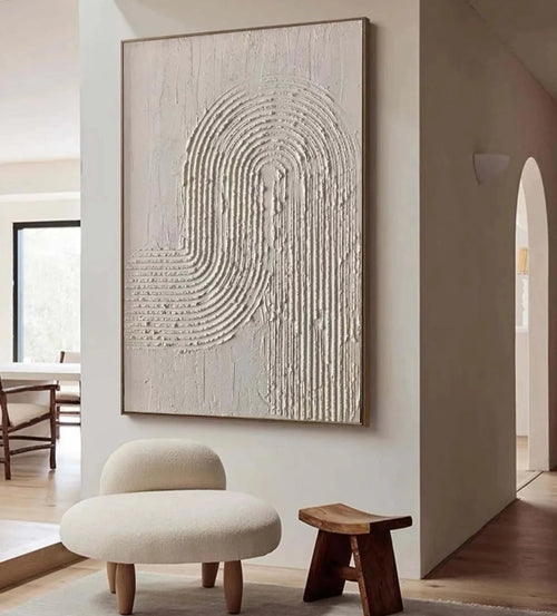 Neutral Beige Textured Wabi Sabi Minimalist Painting Canvas Wall Art - The Finishing Touch Decor