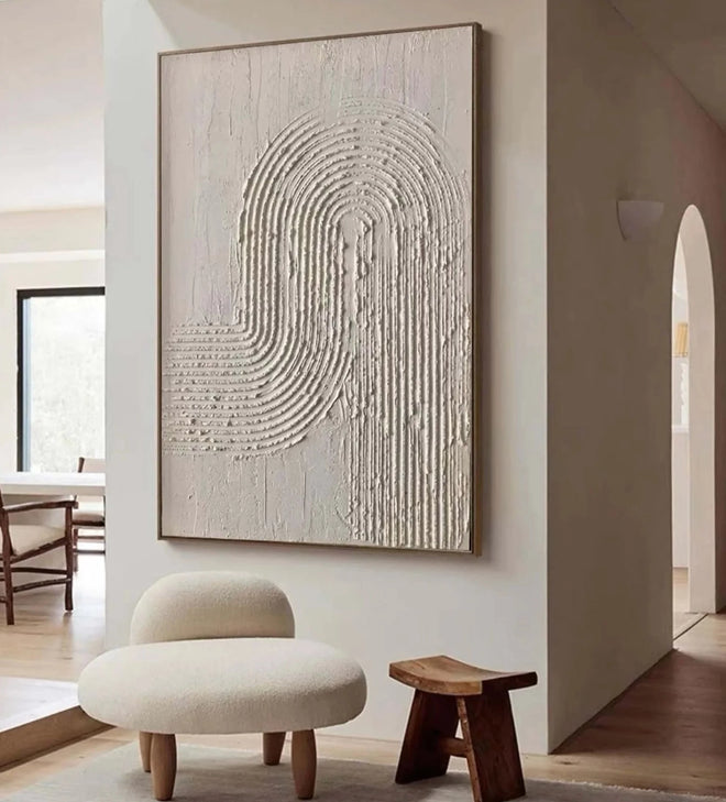 Neutral Beige Textured Wabi Sabi Minimalist Painting Canvas Wall Art - The Finishing Touch Decor