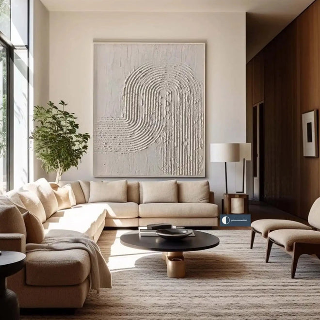 Neutral Beige Textured Wabi Sabi Minimalist Painting Canvas Wall Art - The Finishing Touch Decor