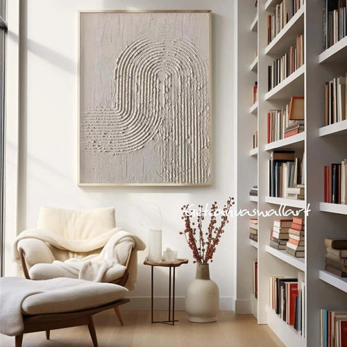 Neutral Beige Textured Wabi Sabi Minimalist Painting Canvas Wall Art - The Finishing Touch Decor