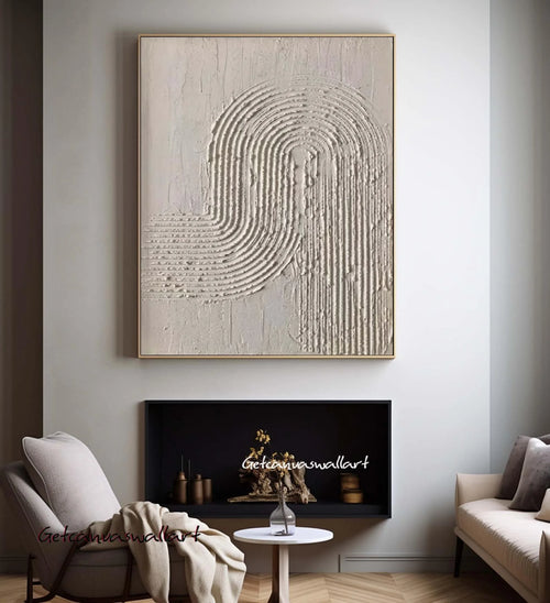 Neutral Beige Textured Wabi Sabi Minimalist Painting Canvas Wall Art - The Finishing Touch Decor