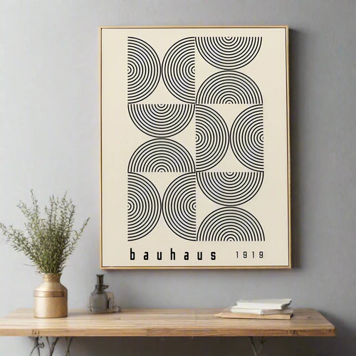 Bauhaus Scandi Cotton Canvas Exhibition Print Wall Art - The Finishing Touch Decor