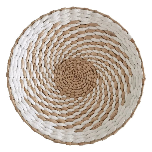 Hanging Seagrass Woven Round Boho Wicker Wall Art - The Finishing Touch Decor