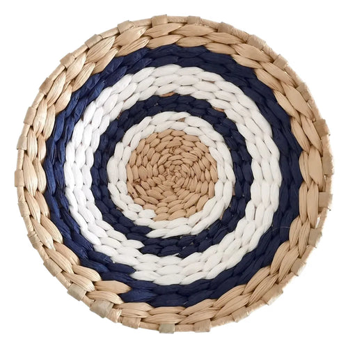 Hanging Seagrass Woven Round Boho Wicker Wall Art - The Finishing Touch Decor