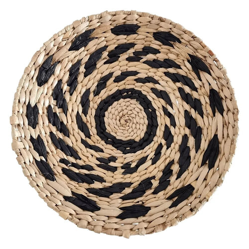 Hanging Seagrass Woven Round Boho Wicker Wall Art - The Finishing Touch Decor