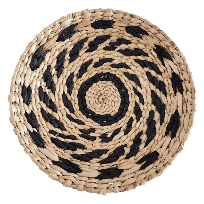 Hanging Seagrass Woven Round Boho Wicker Wall Art - The Finishing Touch Decor