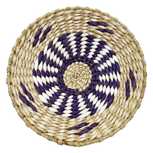 Hanging Seagrass Woven Round Boho Wicker Wall Art - The Finishing Touch Decor