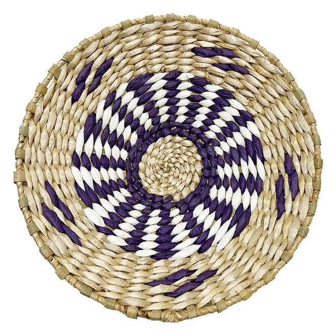 Hanging Seagrass Woven Round Boho Wicker Wall Art - The Finishing Touch Decor