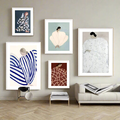 Sofia Lind Serene Women Abstract Lines Canvas Wall Art Print - The Finishing Touch Decor