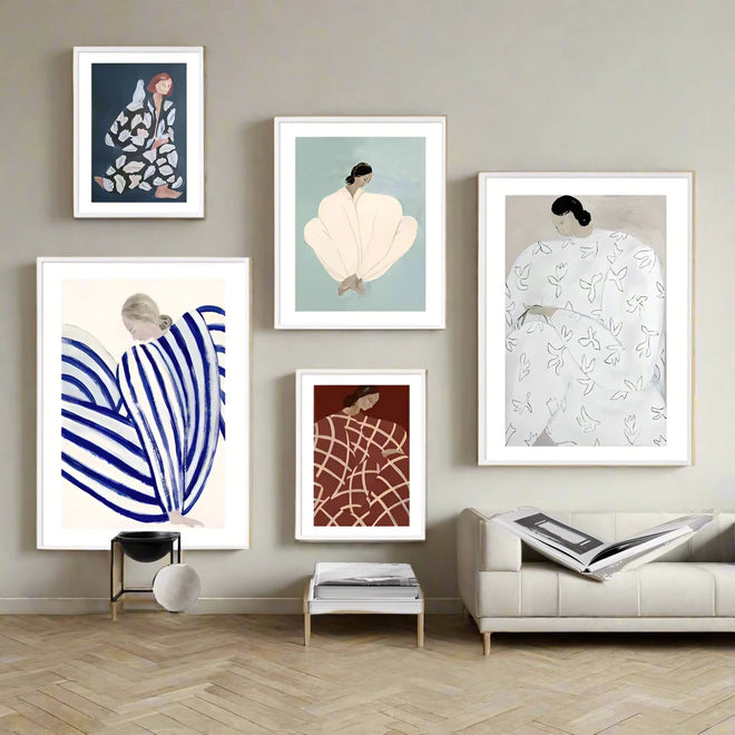 Sofia Lind Serene Women Abstract Lines Canvas Wall Art Print - The Finishing Touch Decor