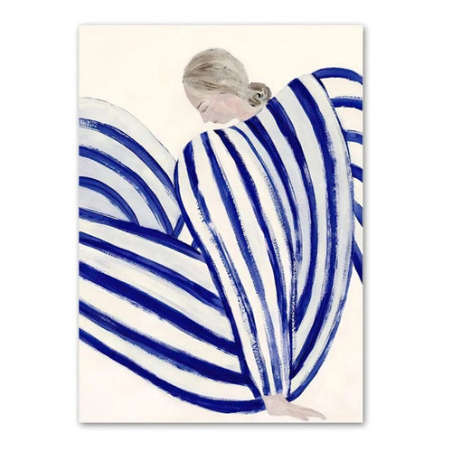 Sofia Lind Serene Women Abstract Lines Canvas Wall Art Print - The Finishing Touch Decor