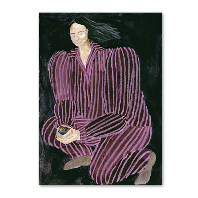 Sofia Lind Serene Women Abstract Lines Canvas Wall Art Print - The Finishing Touch Decor