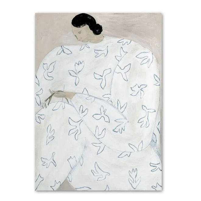 Sofia Lind Serene Women Abstract Lines Canvas Wall Art Print - The Finishing Touch Decor