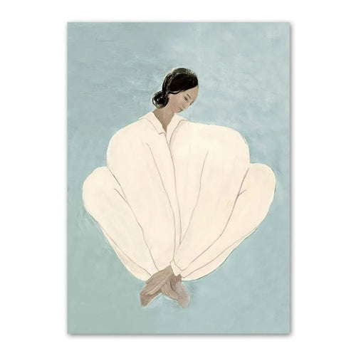 Sofia Lind Serene Women Abstract Lines Canvas Wall Art Print - The Finishing Touch Decor