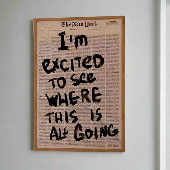 Vintage Newspaper Graffiti Canvas Wall Art Print - The Finishing Touch Decor