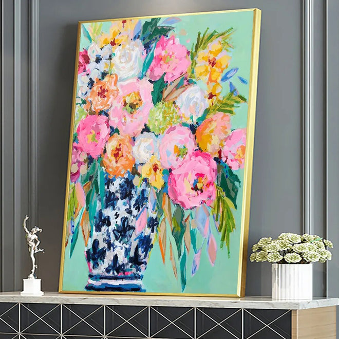 Pastoral Abstract Colorful Floral Oil Painting Canvas Print - The Finishing Touch Decor
