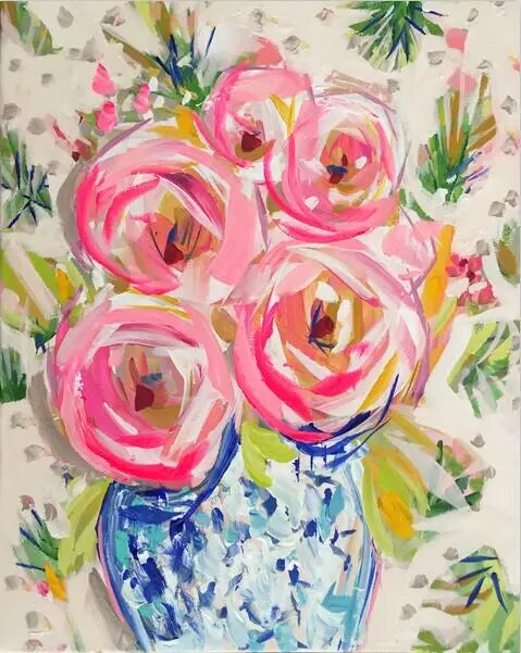 Pastoral Abstract Colorful Floral Oil Painting Canvas Print - The Finishing Touch Decor