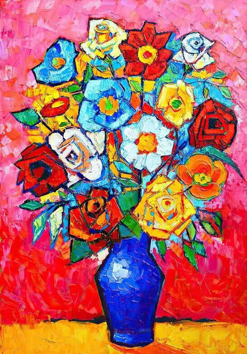 Pastoral Abstract Colorful Floral Oil Painting Canvas Print - The Finishing Touch Decor