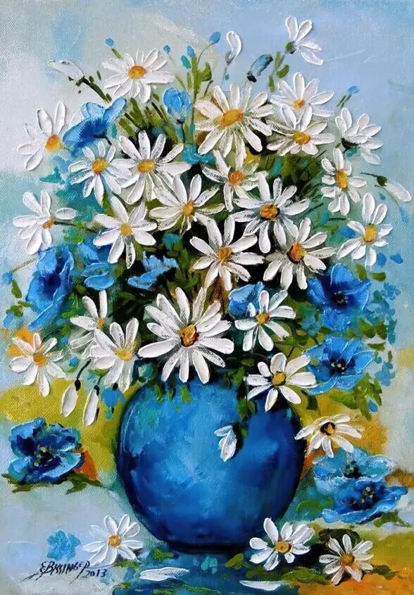 Pastoral Abstract Colorful Floral Oil Painting Canvas Print - The Finishing Touch Decor