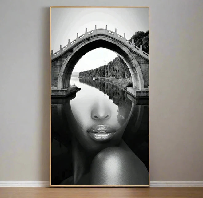Avant Garde Black & White Female Artistic Headshot Canvas - The Finishing Touch Decor
