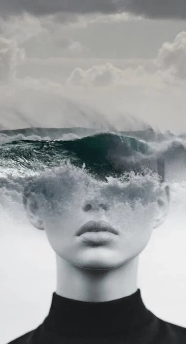 Avant Garde Black & White Female Artistic Headshot Canvas - The Finishing Touch Decor