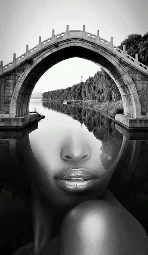 Avant Garde Black & White Female Artistic Headshot Canvas - The Finishing Touch Decor