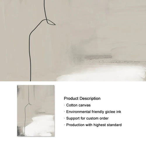 Neutral Beige & Black Abstract Lines Combination Canvas Wall Art - The Finishing Touch Decor