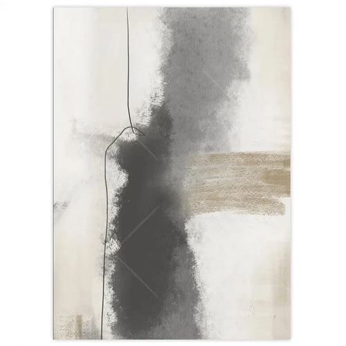 Neutral Beige & Black Abstract Lines Combination Canvas Wall Art - The Finishing Touch Decor