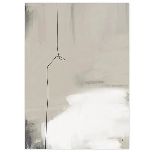 Neutral Beige & Black Abstract Lines Combination Canvas Wall Art - The Finishing Touch Decor