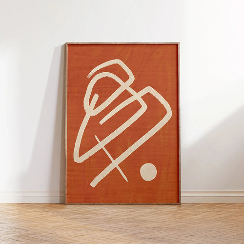 Burnt Orange Abstract Line Minimalist Art Canvas Print - The Finishing Touch Decor
