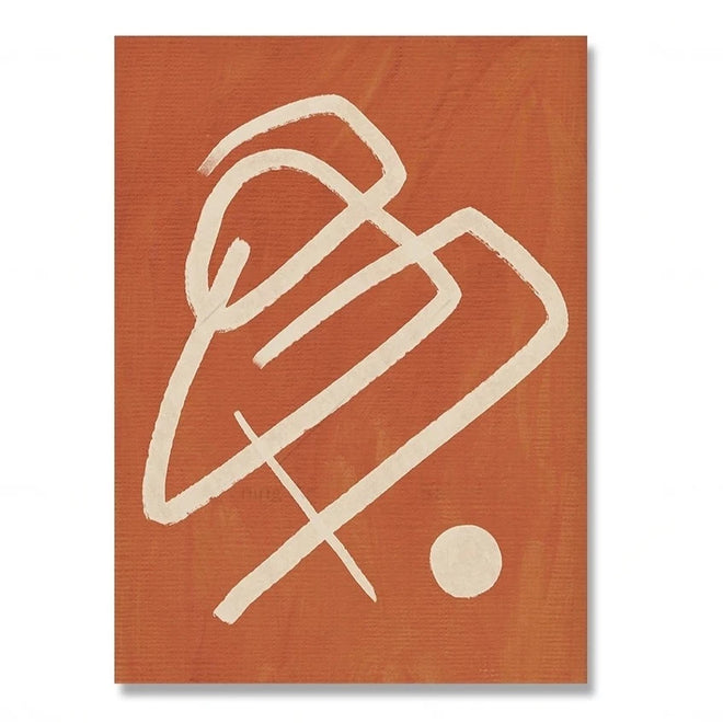 Burnt Orange Abstract Line Minimalist Art Canvas Print - The Finishing Touch Decor