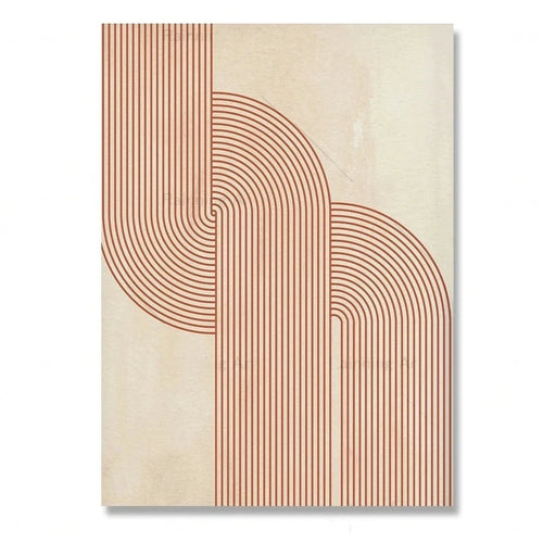 Burnt Orange Abstract Line Minimalist Art Canvas Print - The Finishing Touch Decor