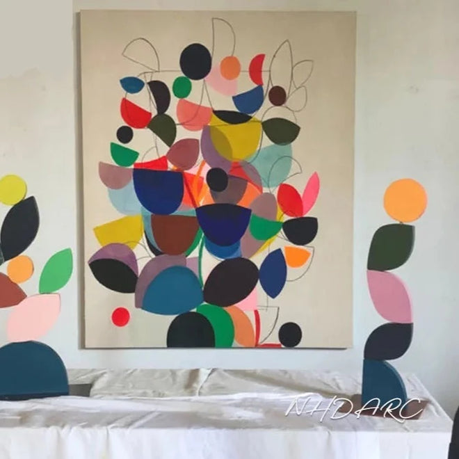 Colorful Geometric Design Canvas Painting Wall Art Print - The Finishing Touch Decor