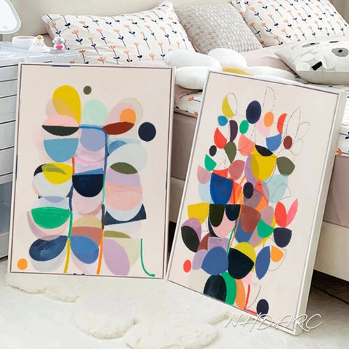 Colorful Geometric Design Canvas Painting Wall Art Print - The Finishing Touch Decor