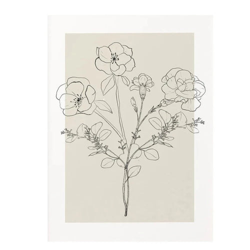 Floral Outline Sketch Beige Print Canvas Wall Art - The Finishing Touch Decor