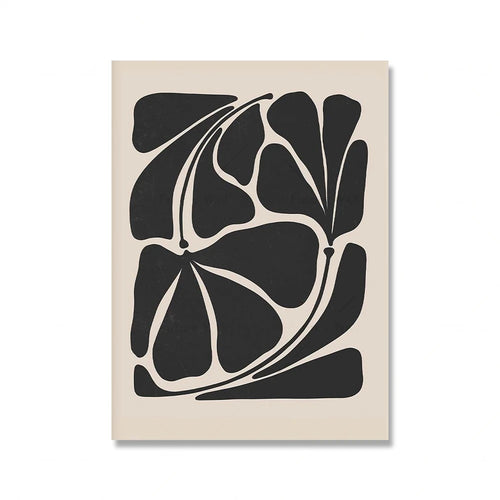 Matching Black Abstract Floral Nordic Wall Art Canvas Prints - The Finishing Touch Decor