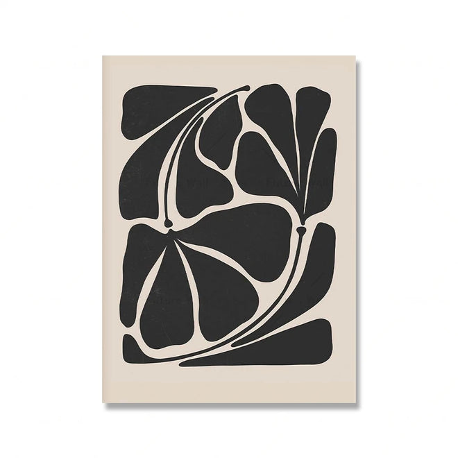 Matching Black Abstract Floral Nordic Wall Art Canvas Prints - The Finishing Touch Decor