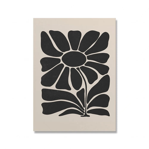 Matching Black Abstract Floral Nordic Wall Art Canvas Prints - The Finishing Touch Decor