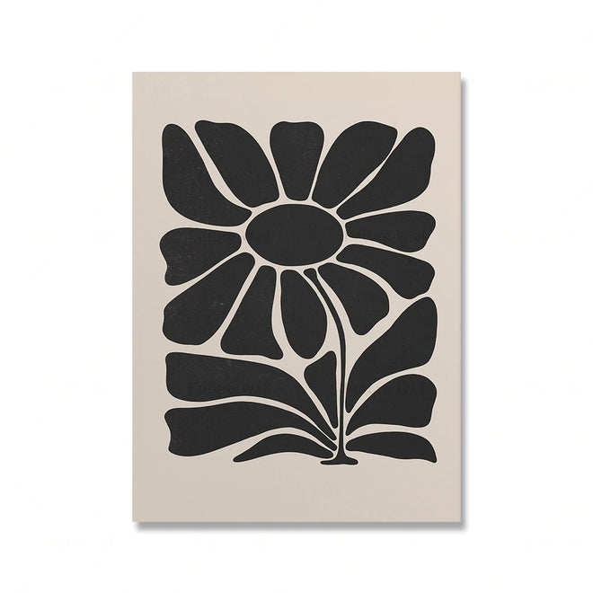 Matching Black Abstract Floral Nordic Wall Art Canvas Prints - The Finishing Touch Decor