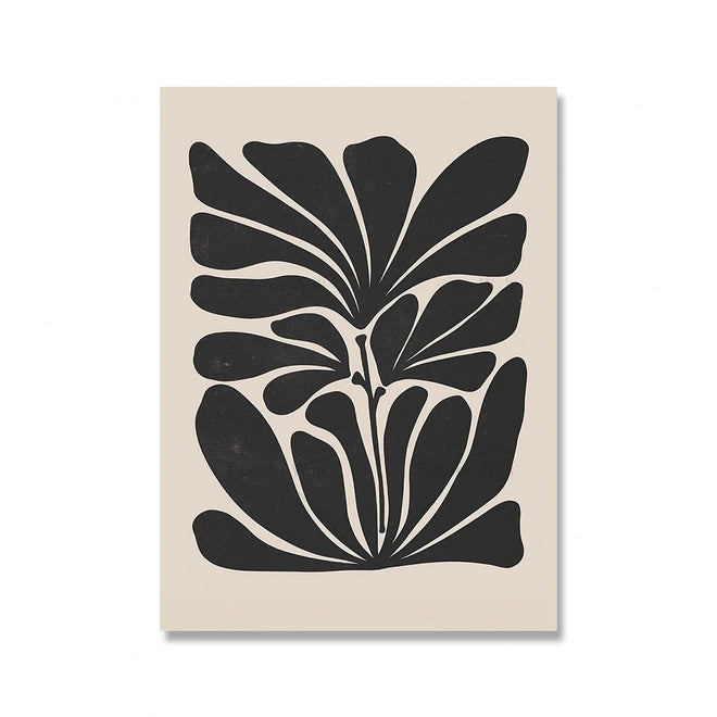Matching Black Abstract Floral Nordic Wall Art Canvas Prints - The Finishing Touch Decor