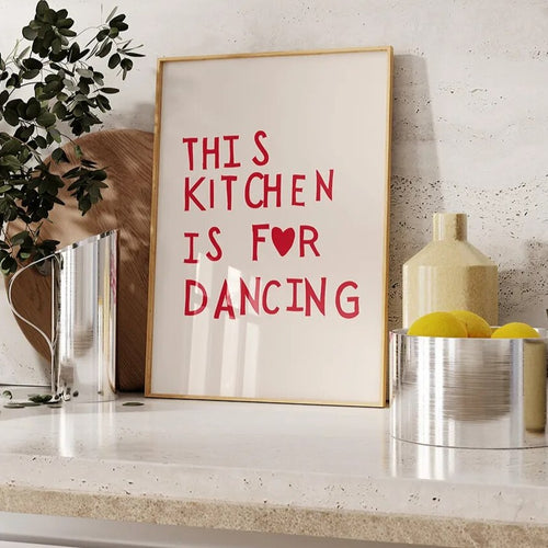 Quirky Kitchen Wall Art Minimalist Cute Quote Canvas Poster Prints - The Finishing Touch Decor